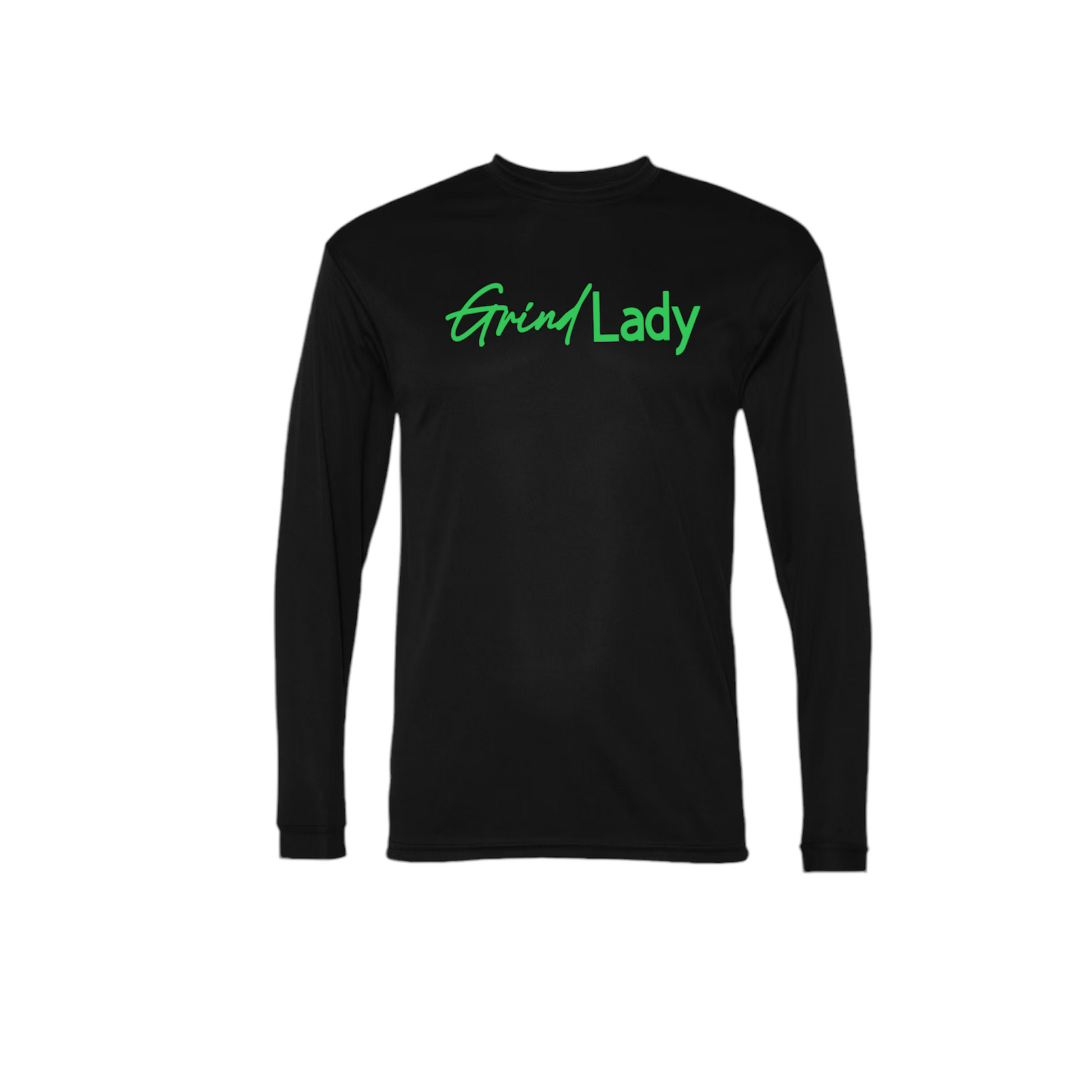 Womens-black-green-graphic-tshirt-long-sleeve-christmas