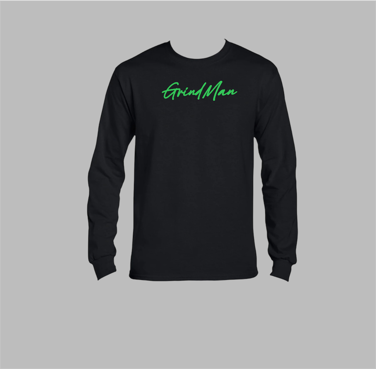 Mens-black-green-graphic-christmas-tshirt-long-sleeve